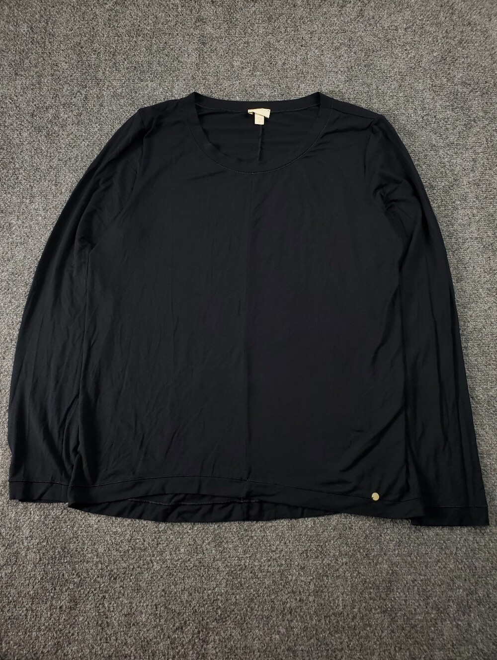 Hanro Yoga Shirt Womens Medium Long Sleeve Soft Modal Top Black Crewneck